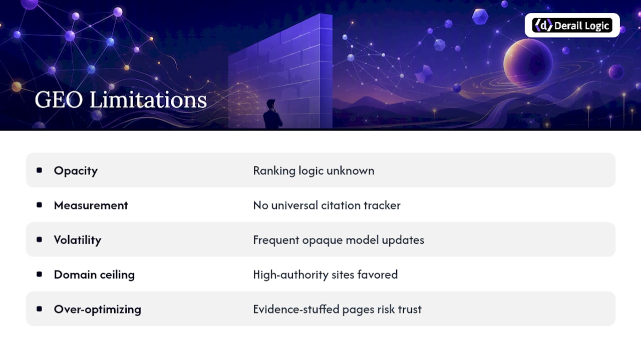 What Are the Real Limitations of Generative Engine Optimization? — overview diagram