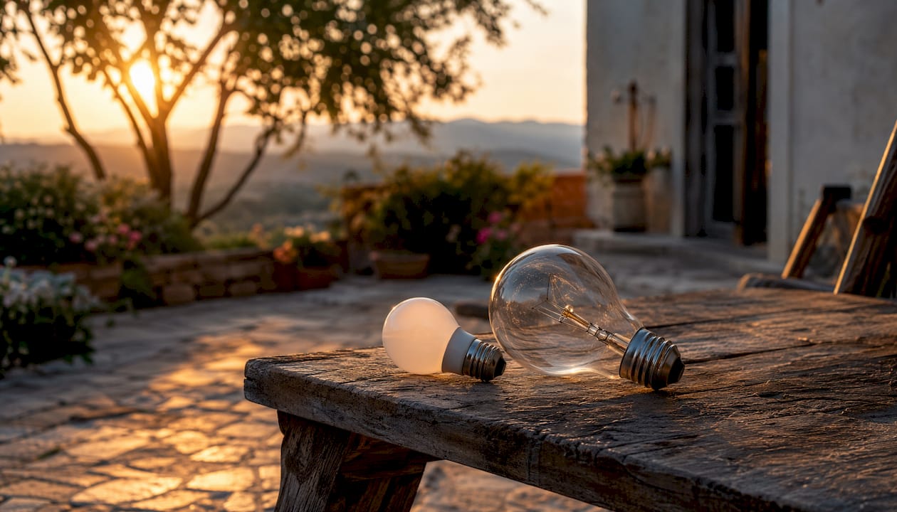 Comparison of LED and halogen landscape bulbs