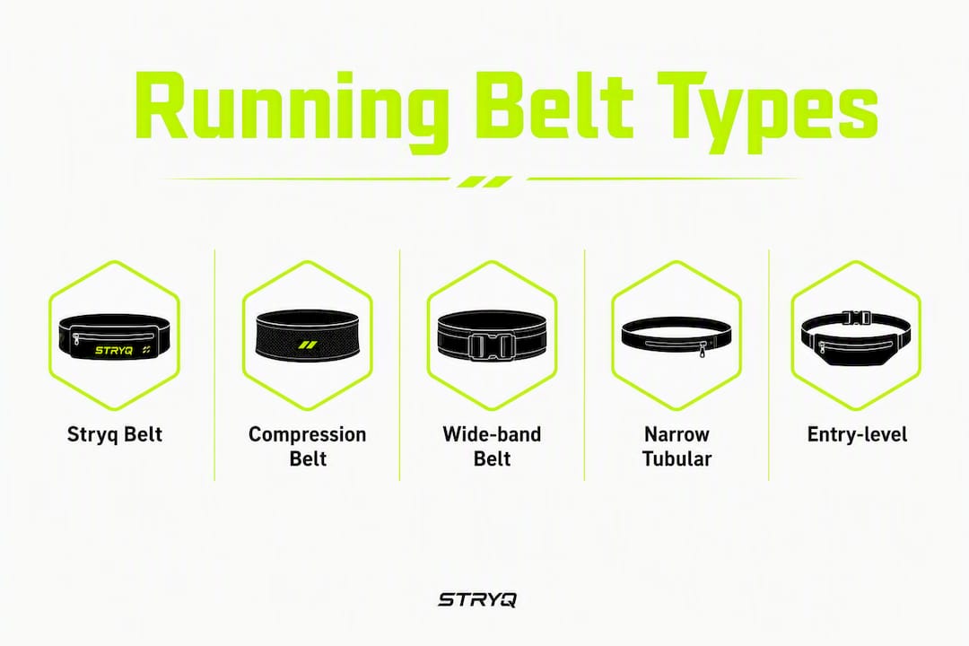 Infographic comparing running belt types