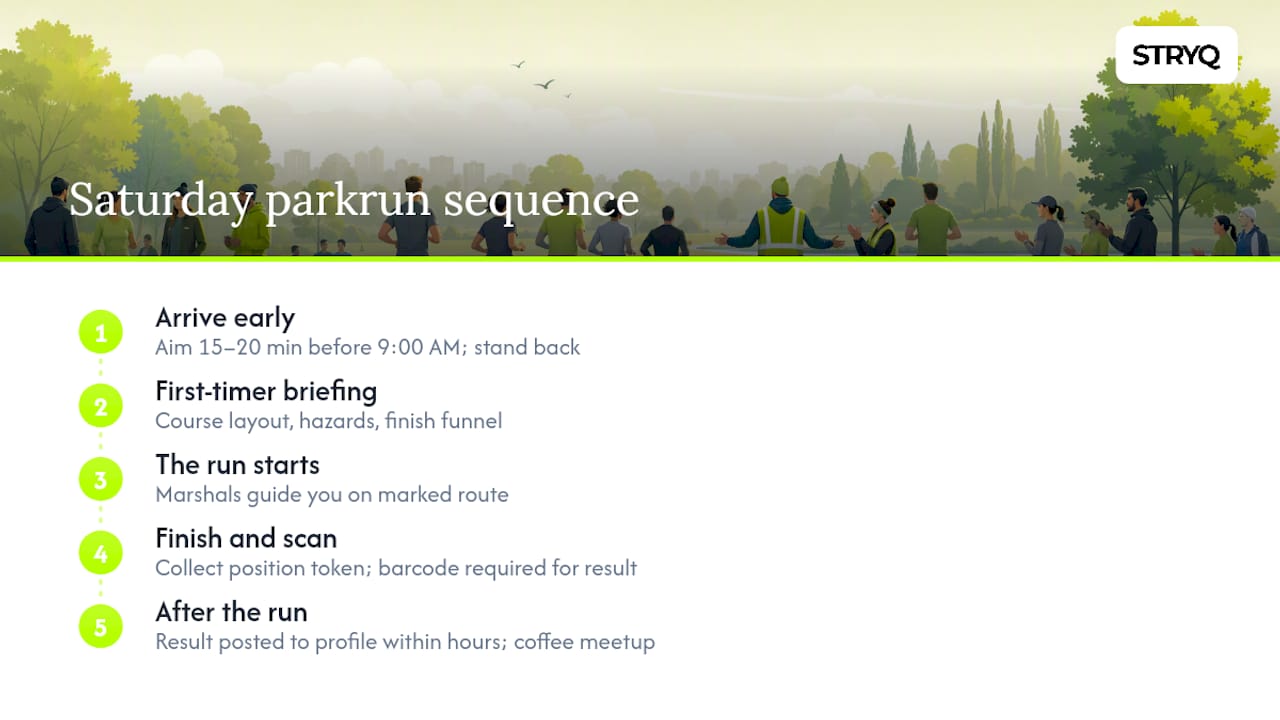 What actually happens at a parkrun on Saturday morning — overview diagram