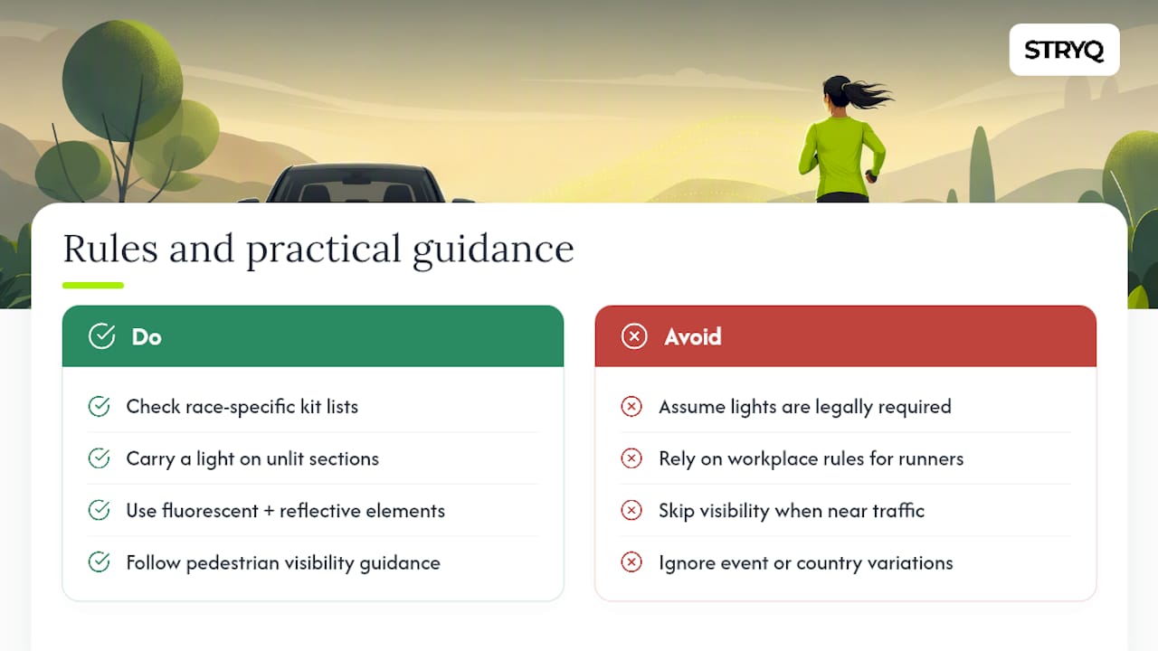 What do the rules say about running lights? — overview diagram