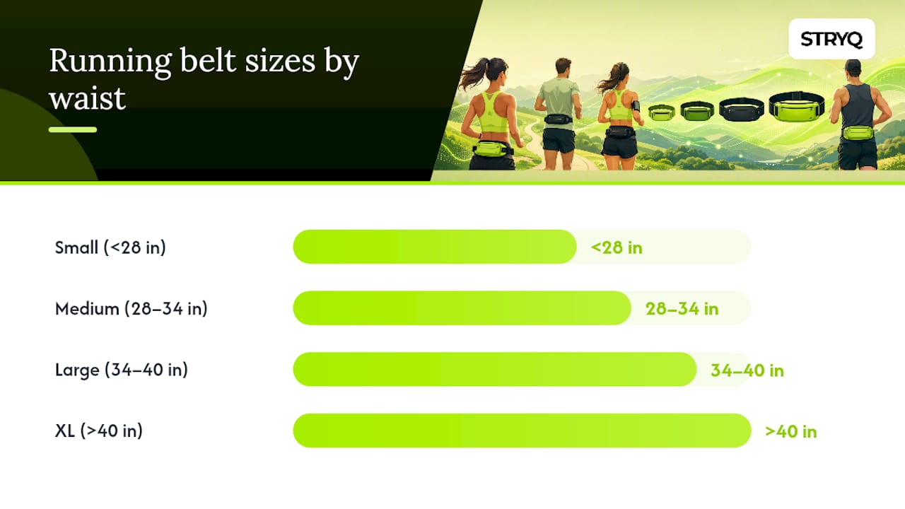 How do you measure for a running belt and pick the right size? — overview diagram