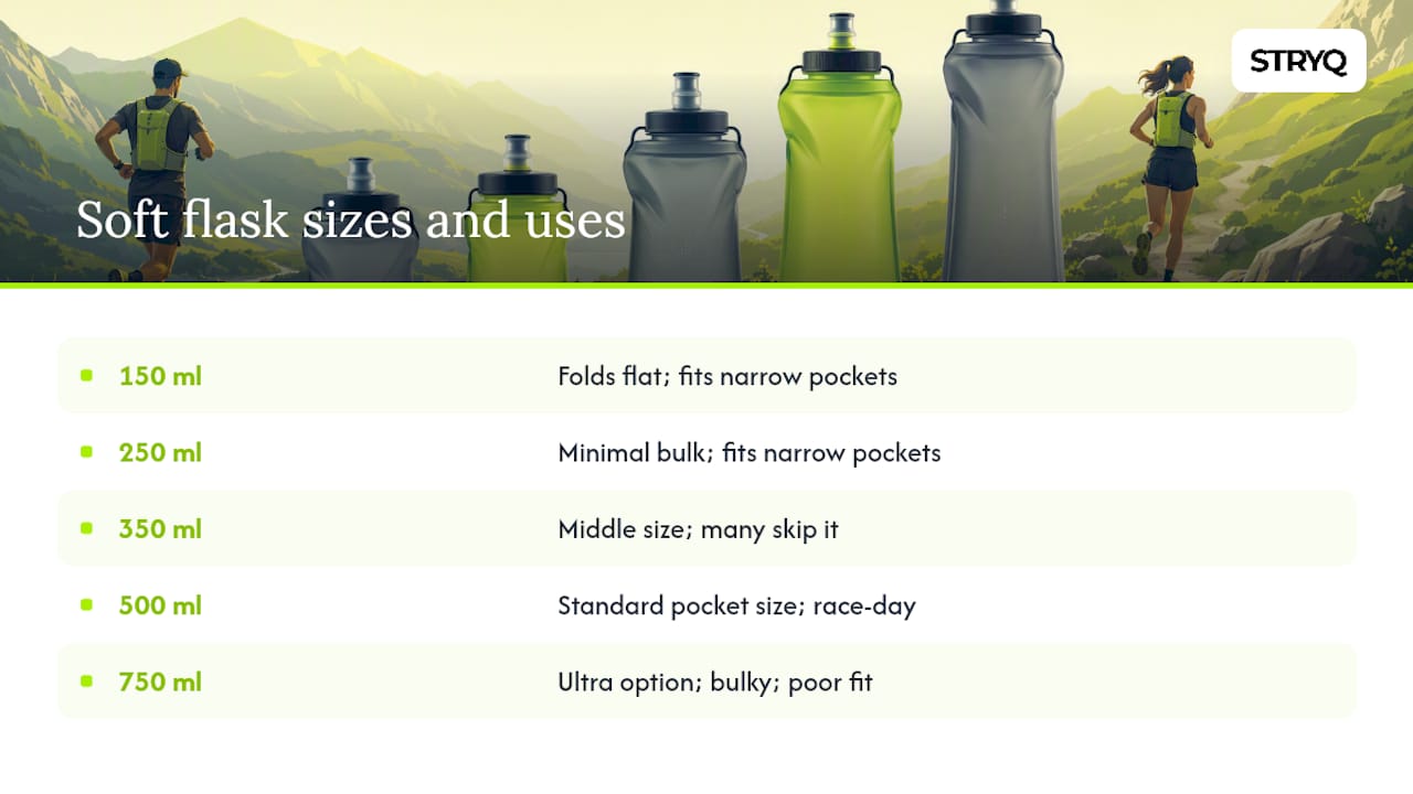 Comparison of soft flask capacities and uses