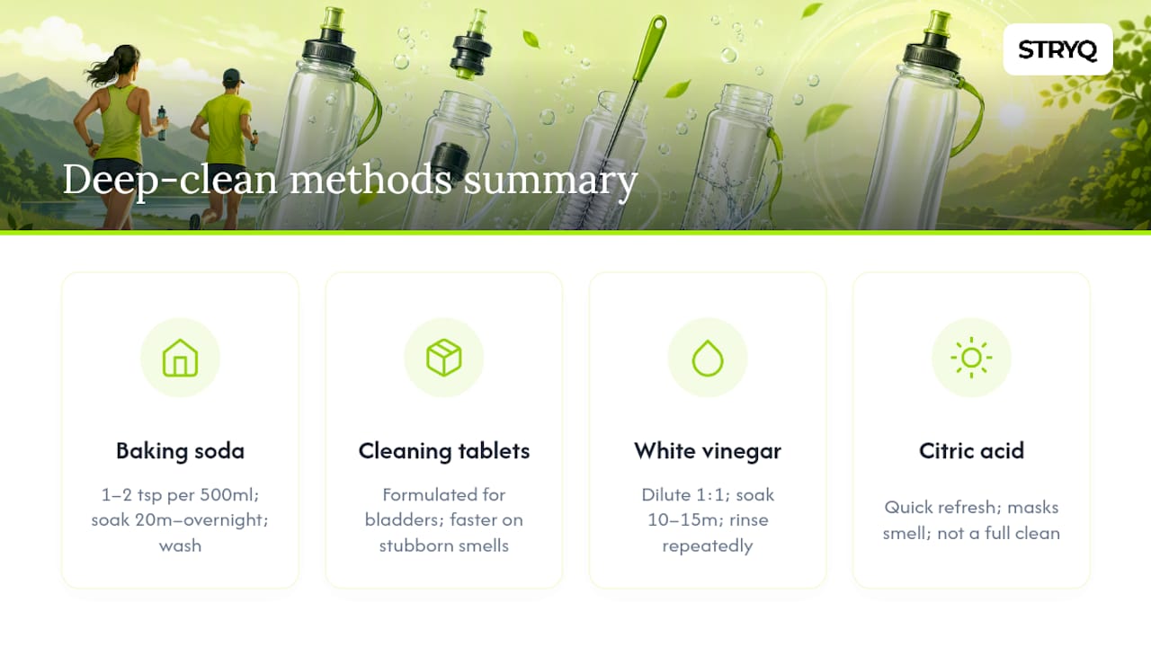 Comparison of four soft flask cleaning methods