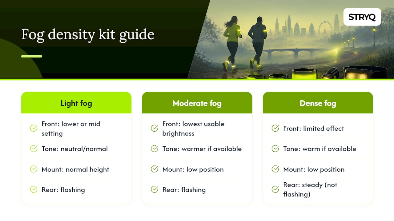 Fog density and recommended running light settings