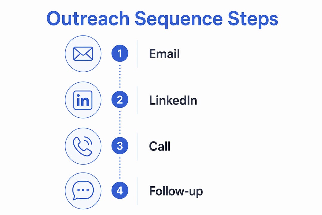 Infographic illustrating outreach sequence steps