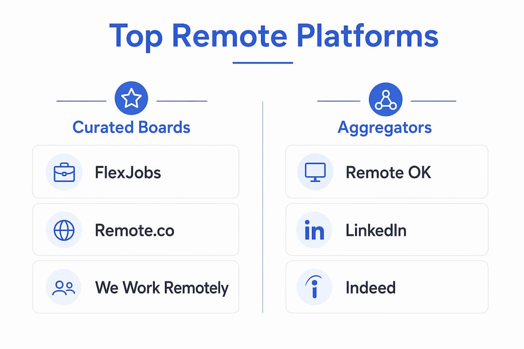 Infographic showing comparison of remote job platforms