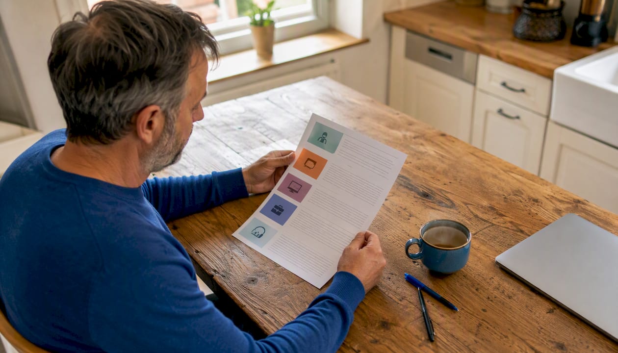 Person reviewing remote job location categories
