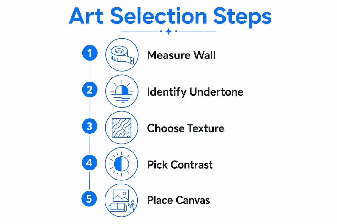 Infographic illustrating art selection steps