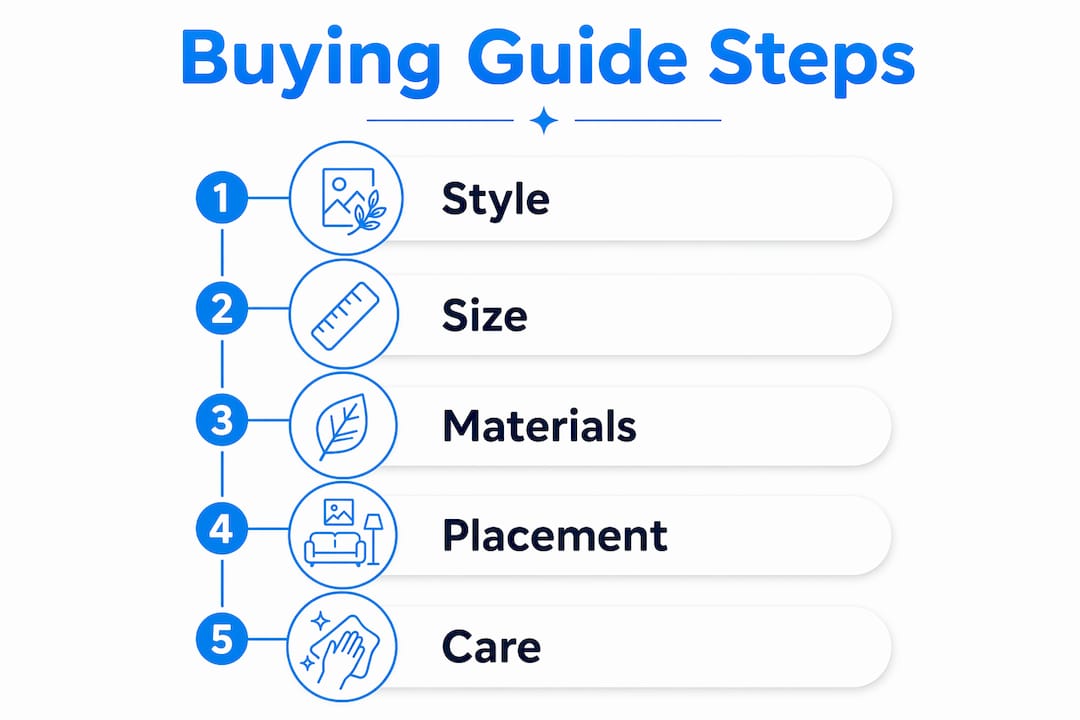 Infographic illustrating canvas print buying steps