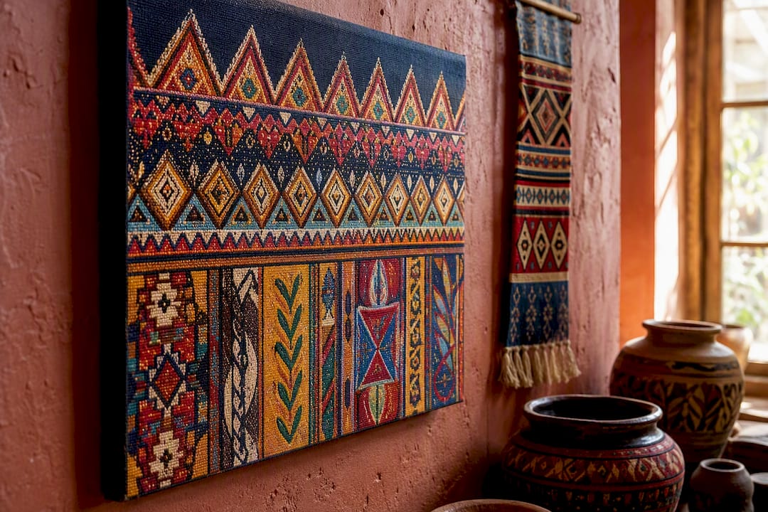 Moroccan patterned colorful wall art