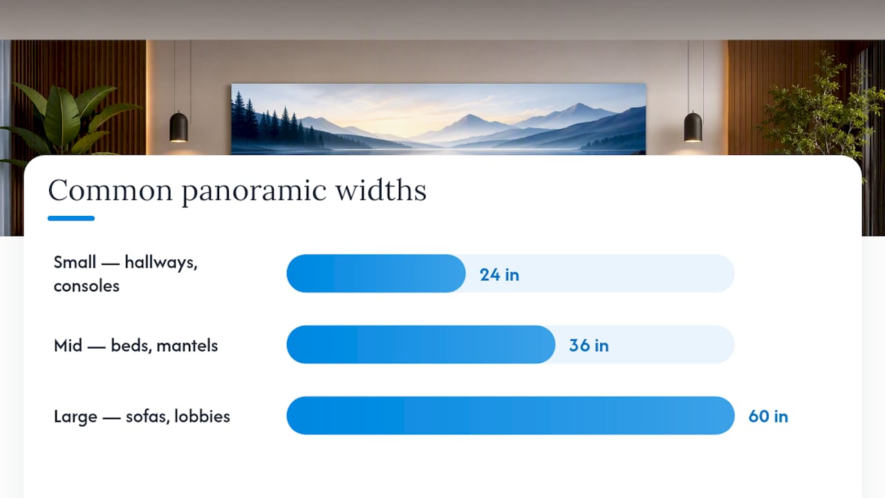 Popular Panoramic Canvas Sizes and Where They Work — overview diagram