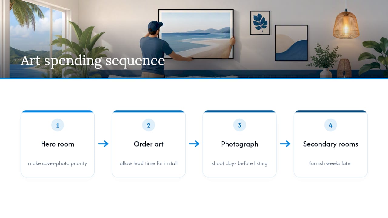 Sequence for prioritizing rental wall art