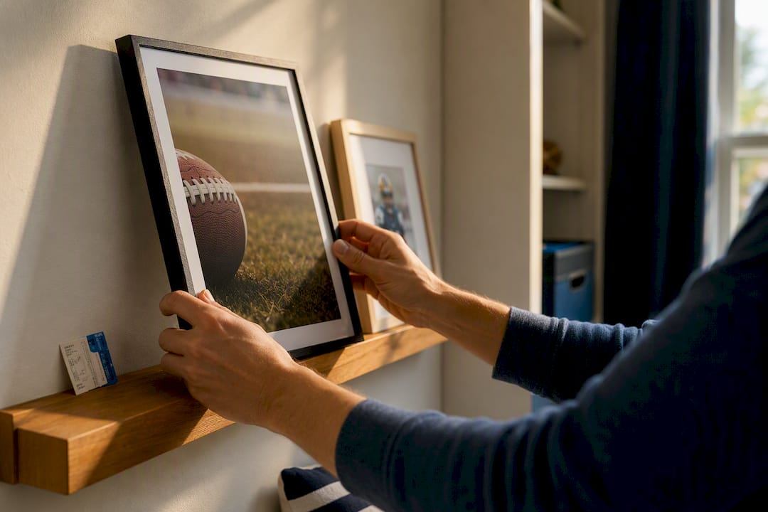 Hands rotating seasonal sports wall art