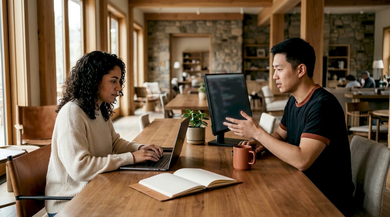 Hotel IT team working on cloud infrastructure