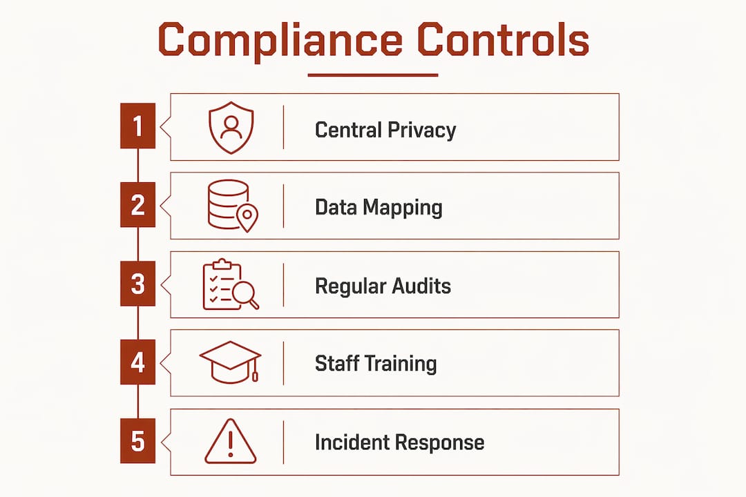 Infographic showing steps for technical and organisational controls