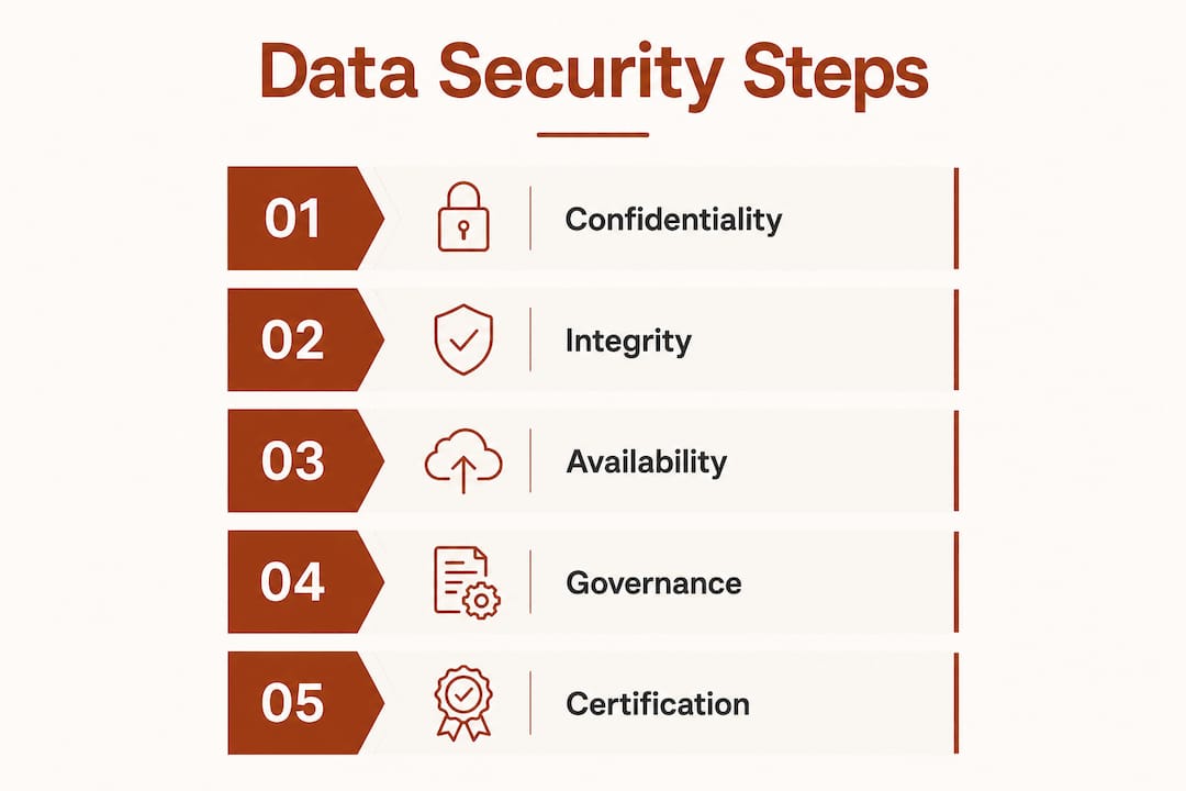Infographic listing healthcare data protection steps