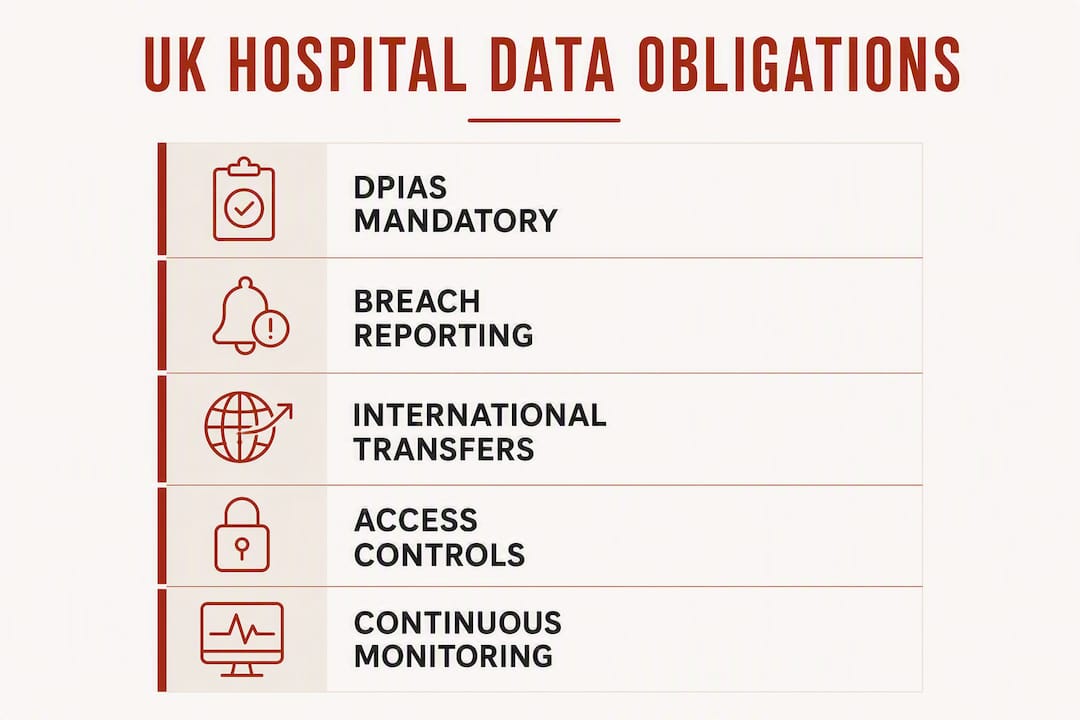 Infographic outlining UK private hospitals' data obligations