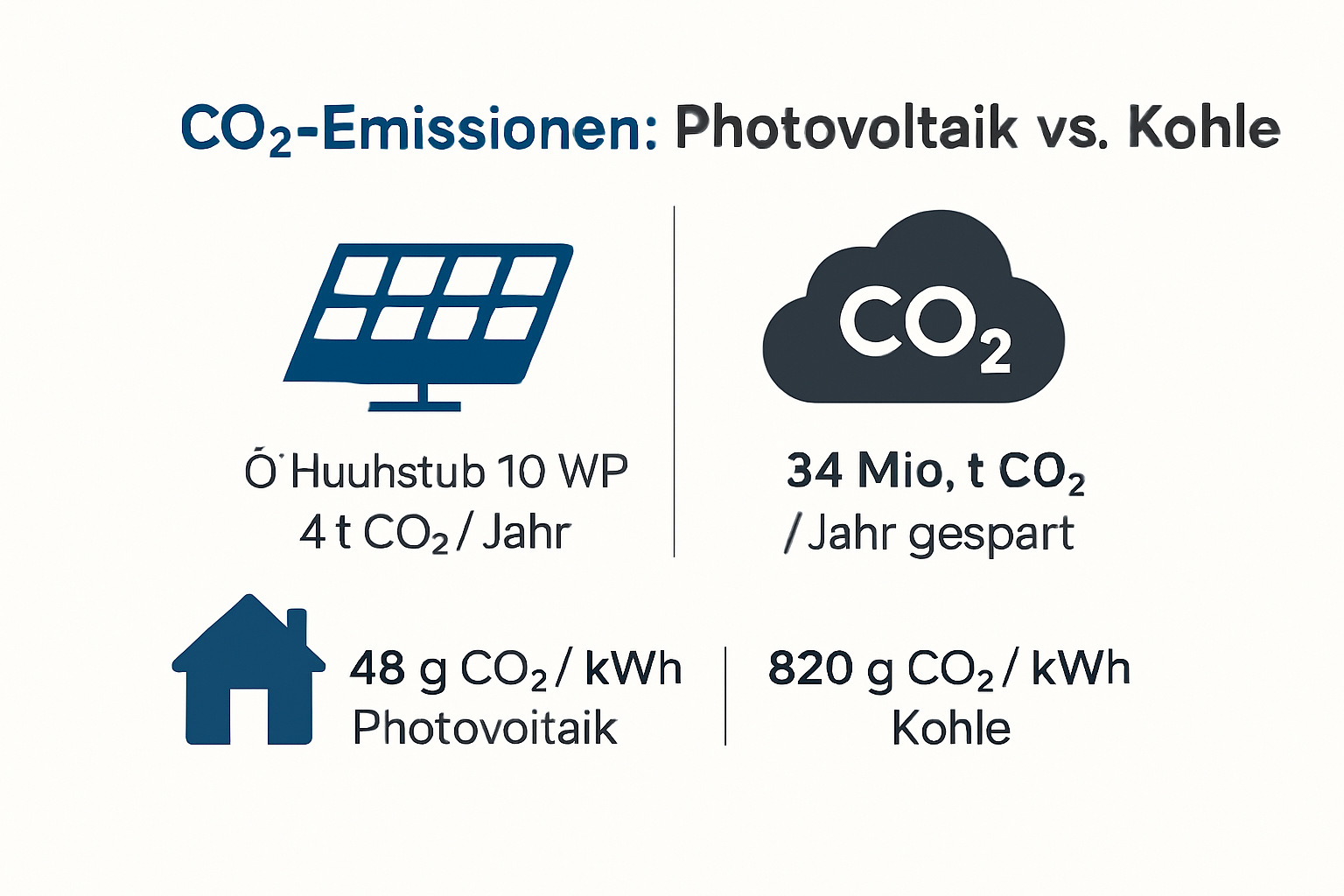 Infografik CO2-Einsparung Photovoltaik vs. Kohle