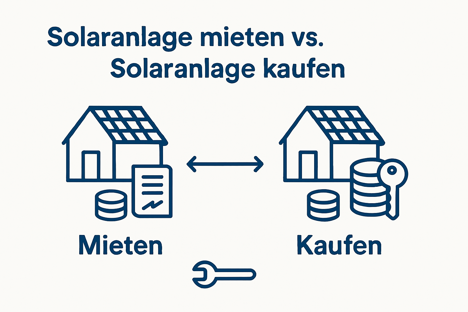 Infographic comparing Solaranlage mieten und kaufen