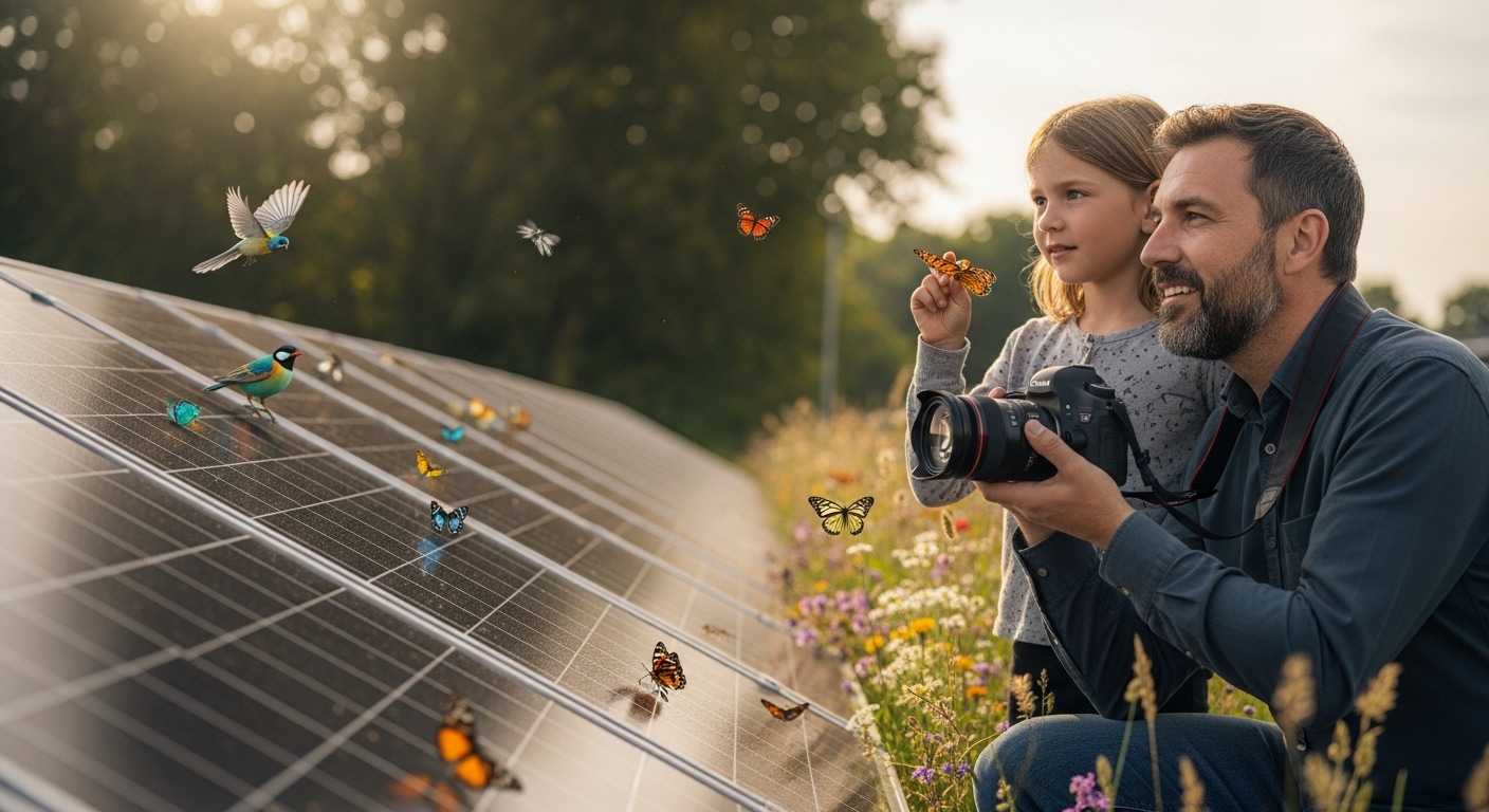 Solarpark Biodiversität Mensch Kind