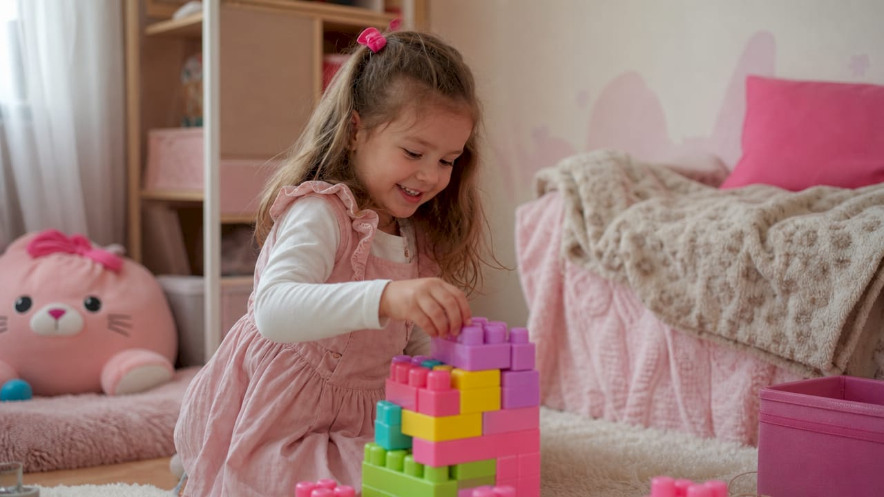 Children enjoying party entertainer in playroom