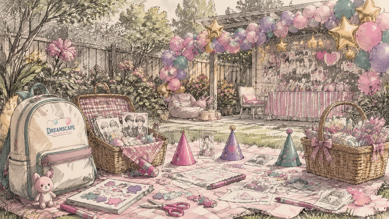 K-pop themed kids party decorations and crafts