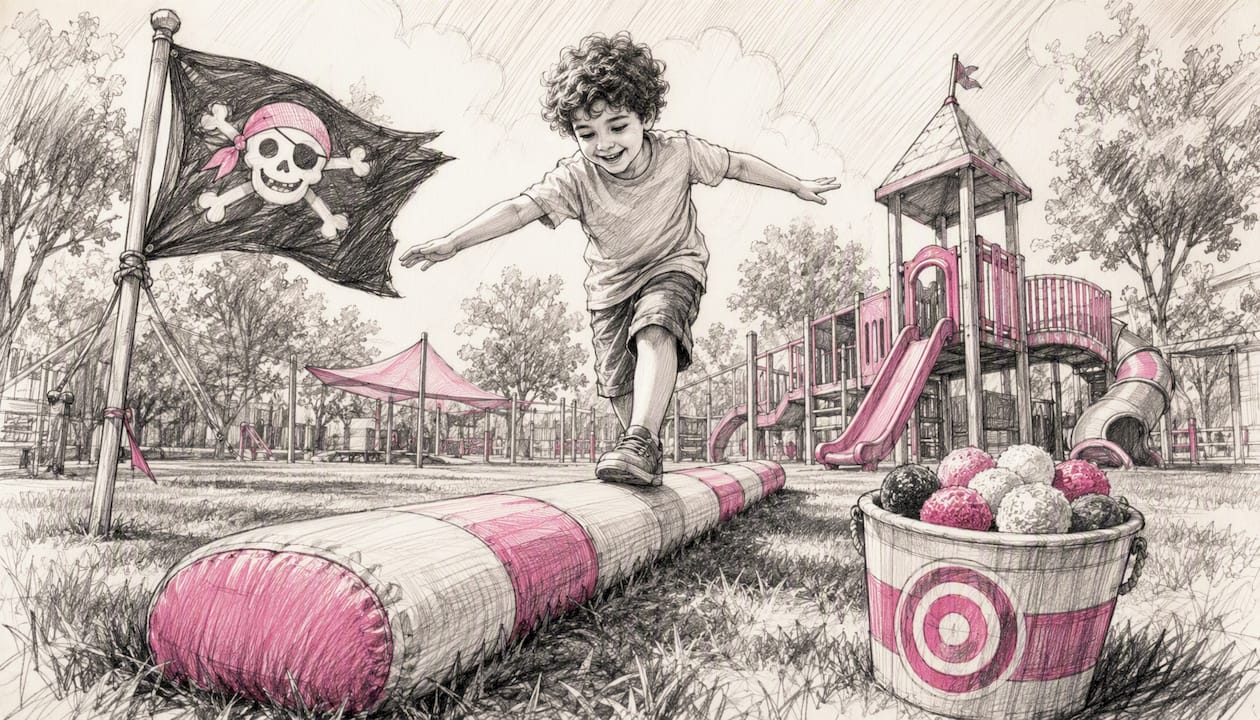 Pirate party games walk the plank and cannonball toss