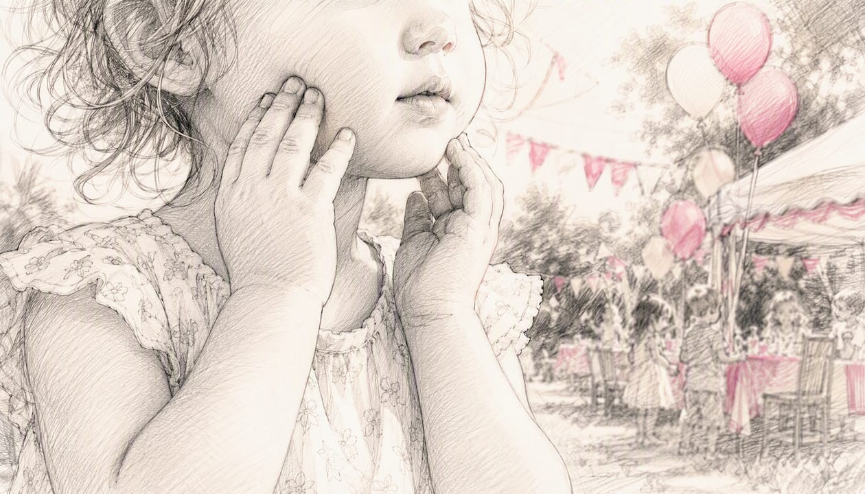 Toddler hands near face showing cautious contact