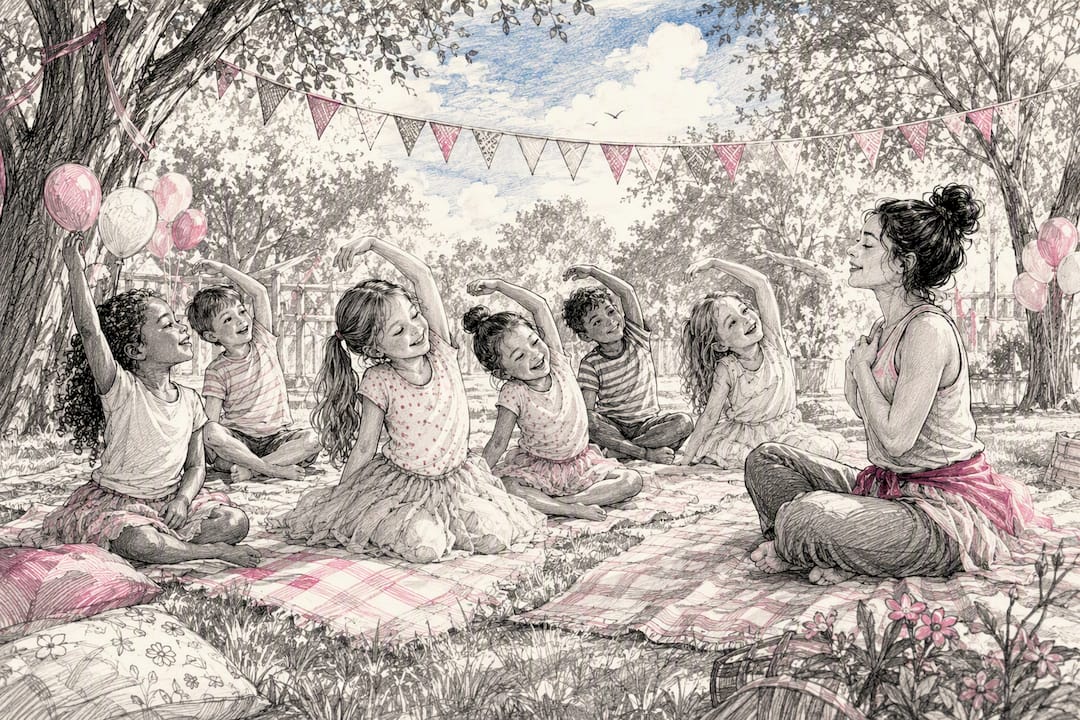 Kids resting during dance break