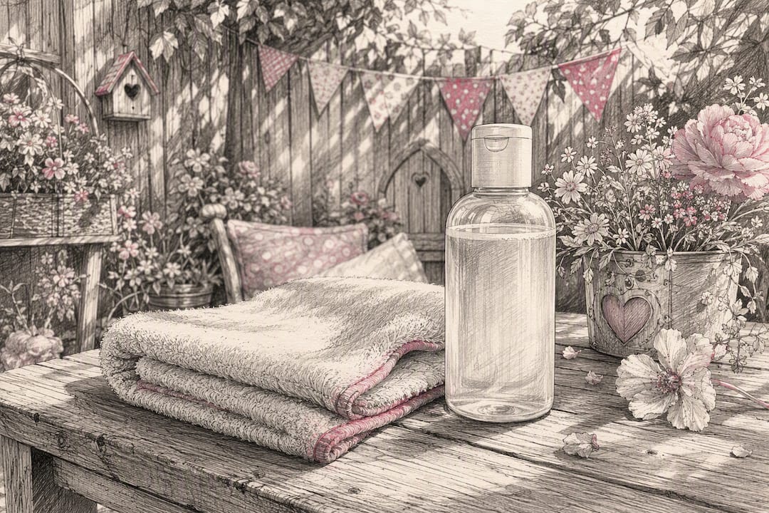 Microfibre cloth and gentle face paint remover bottle