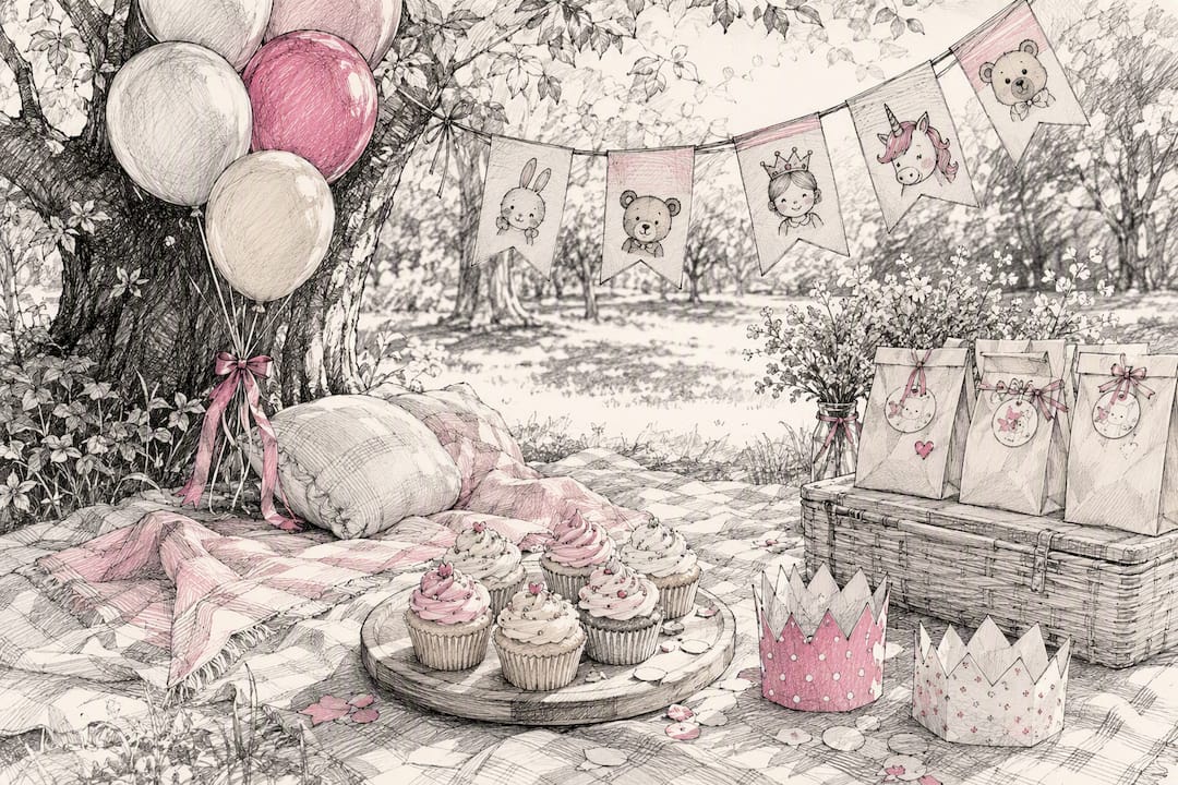 Budget-friendly party decorations and cupcakes
