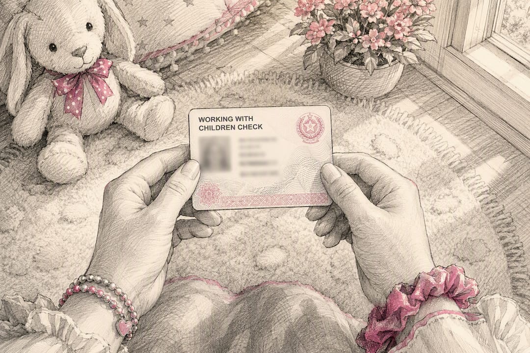 Close-up of child safety ID card in hands