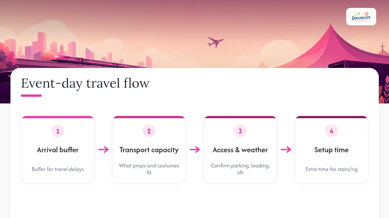 Four factors for planning travelling entertainers