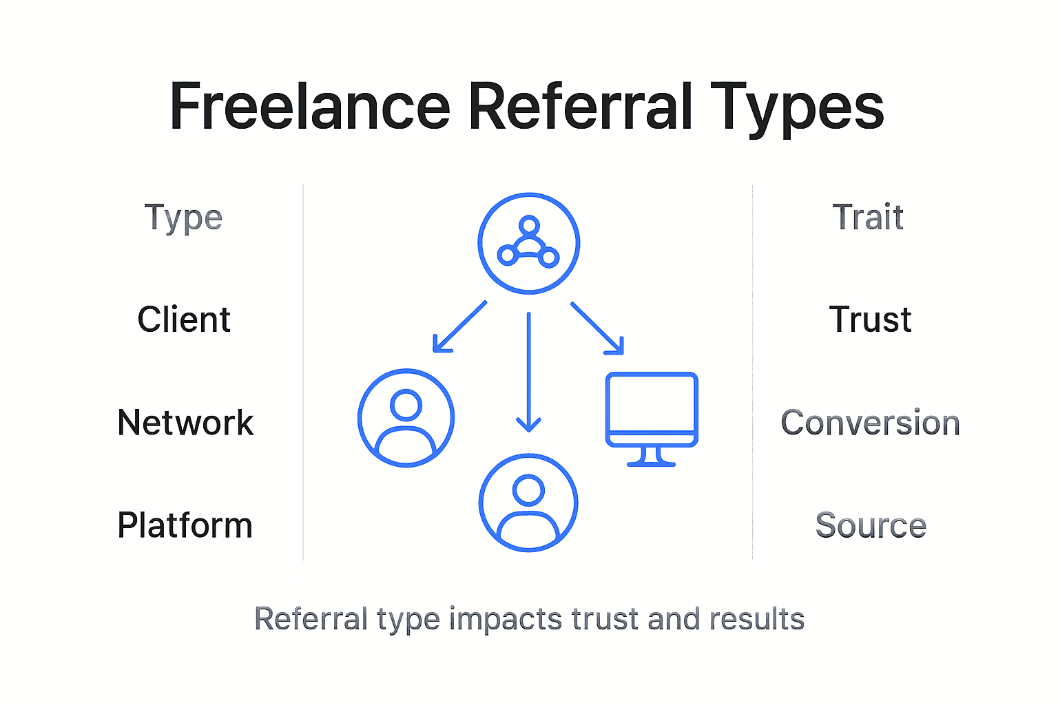 Infographic showing freelance referral types