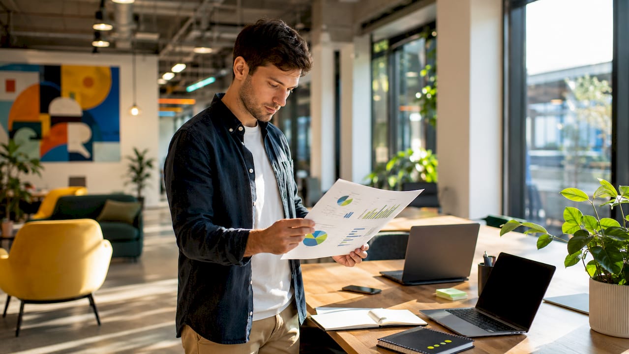 Iemand voert een SEO-analyse uit op de laptop