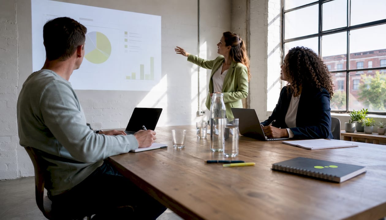 Een team dat in de vergaderruimte samenwerkt aan nieuwe SEO-strategieën.