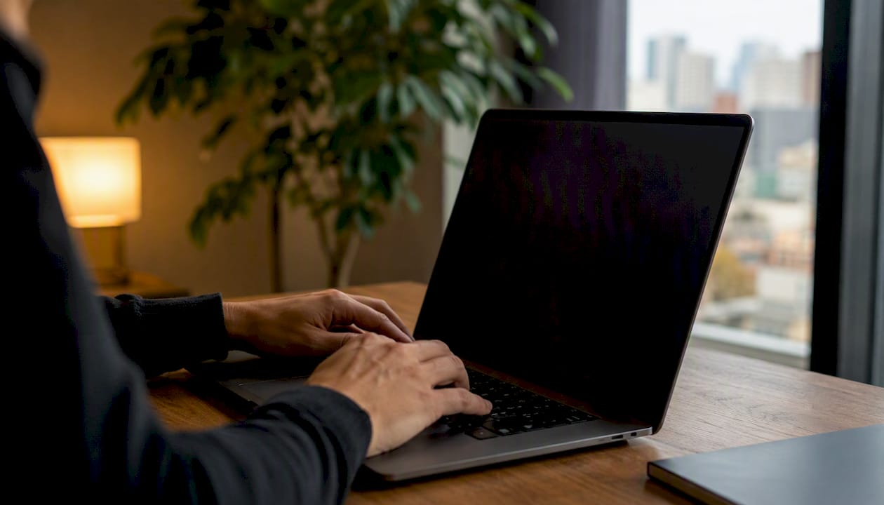 Iemand zit achter zijn laptop en stelt de SEO-voorspellingen bij door formules aan te passen.