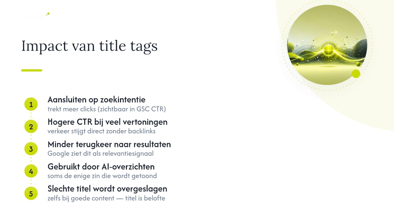 Waarom title tags nog steeds bepalend zijn voor SEO en klikgedrag — overview diagram