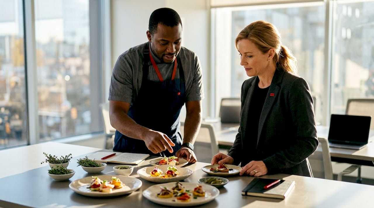 Chef and planner tasting menu samples