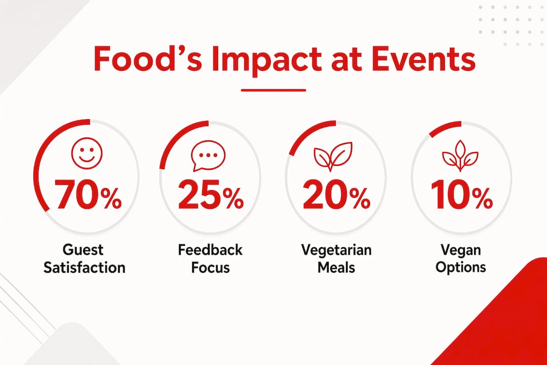 Infographic highlighting key food statistics at corporate events