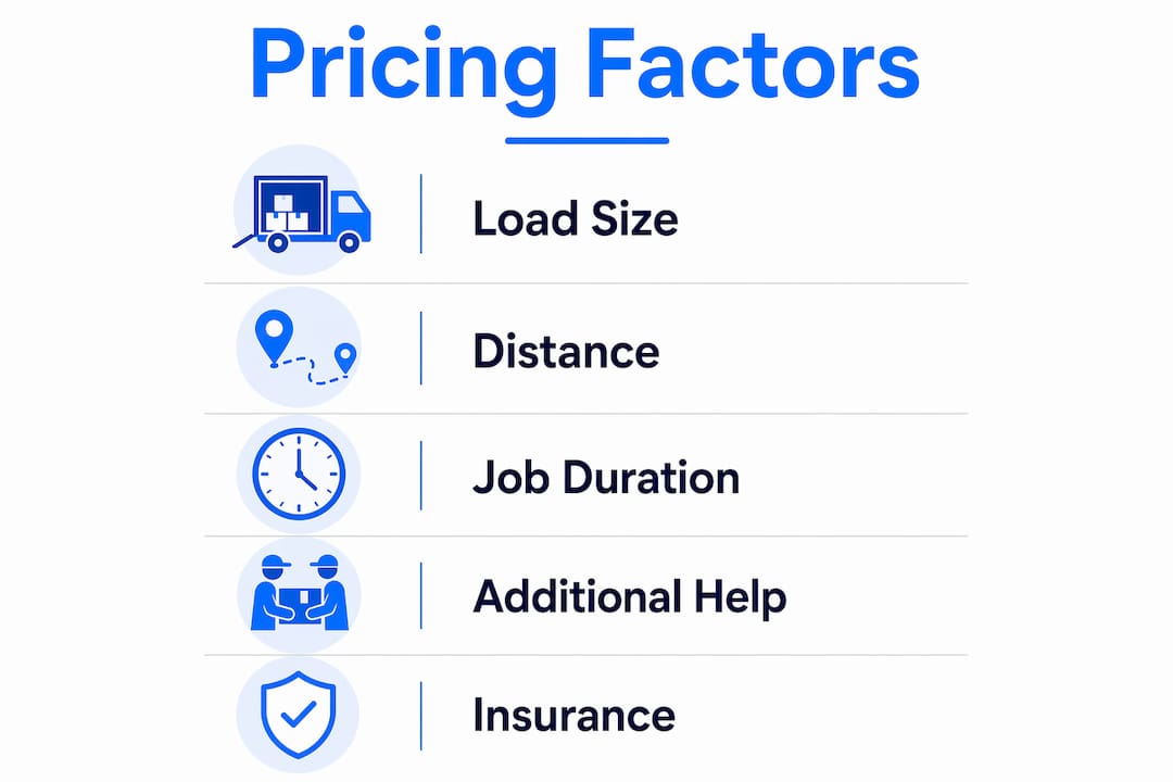 Infographic illustrating man and van pricing factors