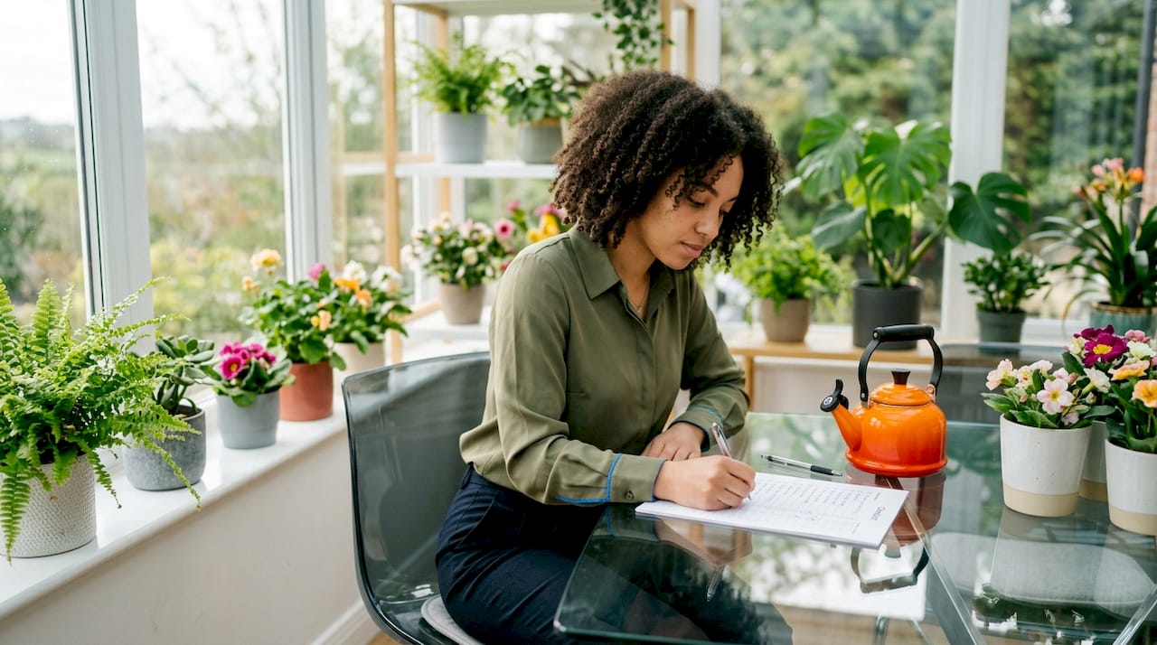 Hands marking property readiness checklist