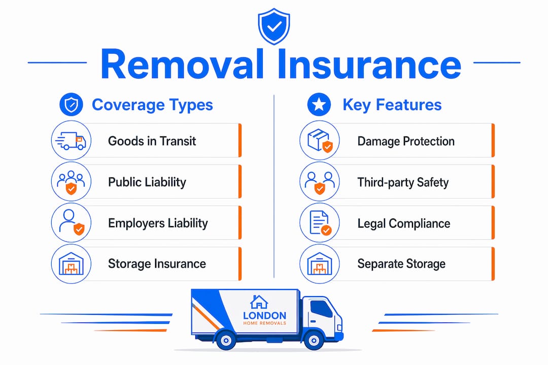 Infographic outlining removal insurance coverage types and features