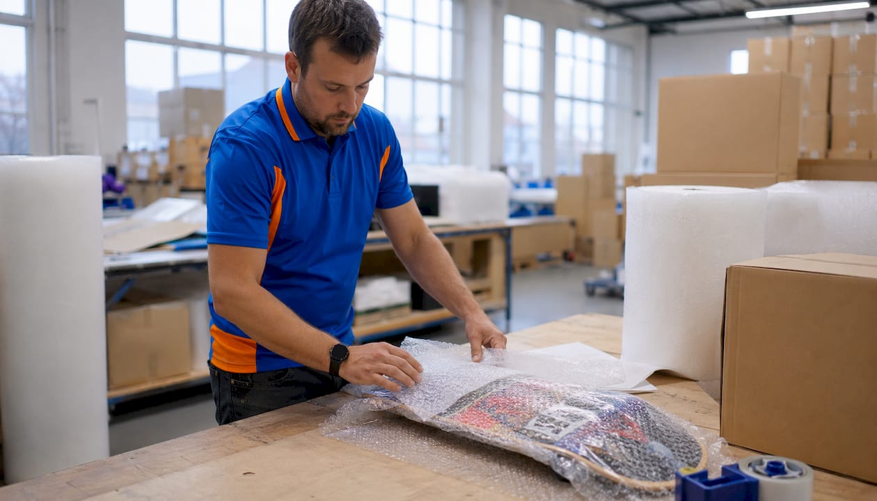 Mover packaging collectible skateboard safely
