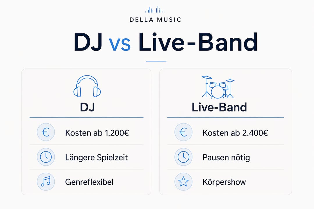 Infografik: Was kostet ein DJ oder eine Live-Band – und welche Vorteile bieten sie?