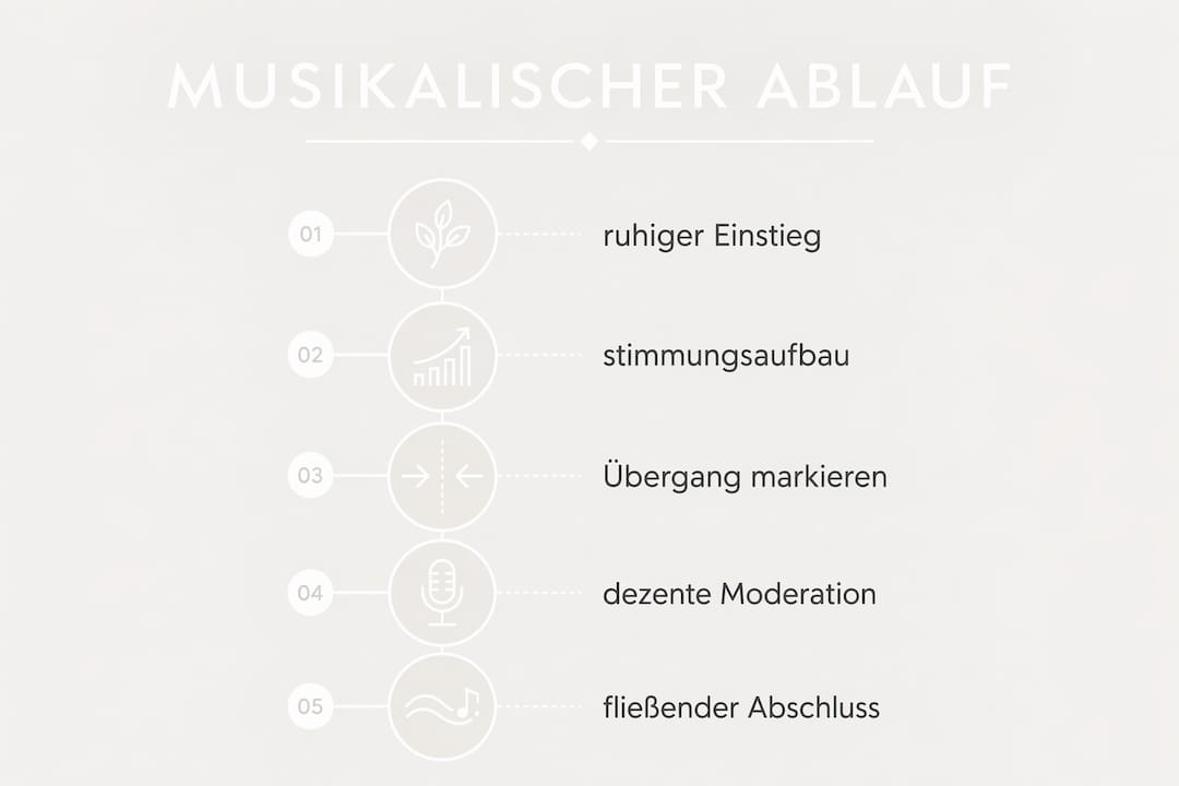 Ablauf der musikalischen Begleitung beim Sektempfang – anschaulich dargestellt