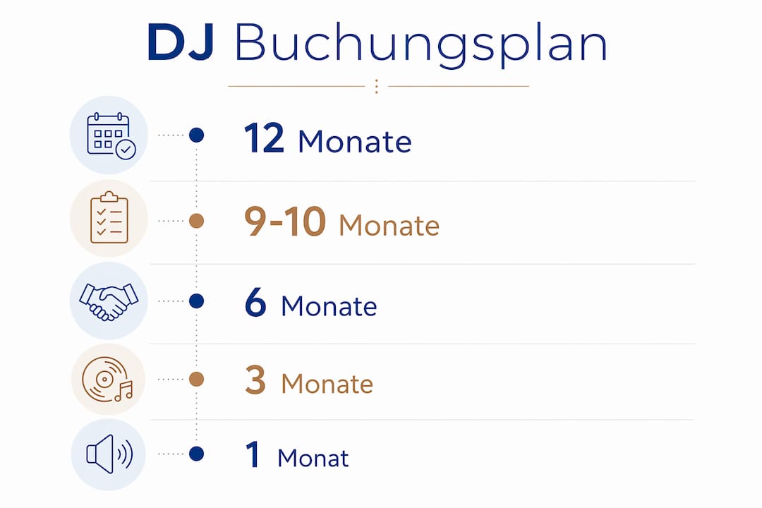 DJ-Buchung in Griechenland: Der optimale Zeitplan als Infografik