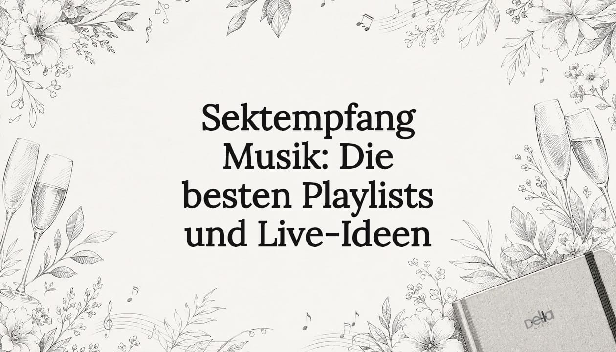 Ein stilvoller Rahmen aus floralen Motiven und musikalischen Elementen