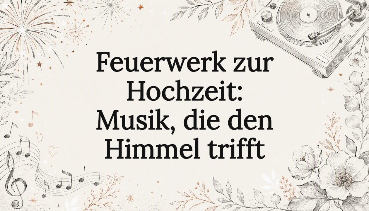 Stimmungsvolle Titelgrafik mit Feuerwerksmotiven und musikalischen Symbolen
